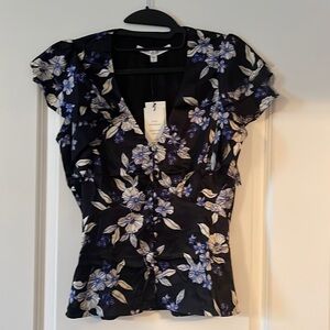 Veronica Beard - Silk Polly Top in Black Multi